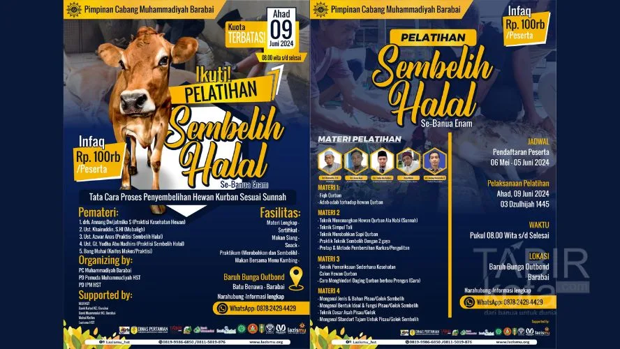 Tingkatkan Keahlian “Juleha”, PC Muhammadiyah Barabai Gelar Pelatihan Sembelih Halal