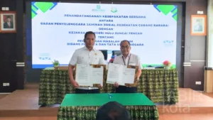 Tingkatkan Upaya Penegakan Kepatuhan BU, BPJS Cabang Barabai dan Kejari Teken MoU