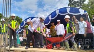 Resmi Dibangun, Bupati HST Letakkan Batu Pertama Gedung Perpustakaan Daerah