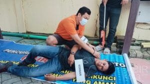 Polsek Tapin Utara Gelar Rekonstruksi Anak Bunuh Ayah Kandung